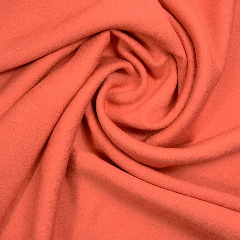 Crêpe viscose Lily orangé saumon – Image 3