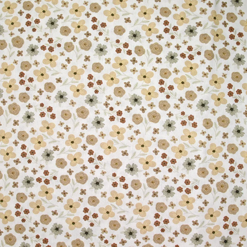 Coton imprimé amour passion beige et marron