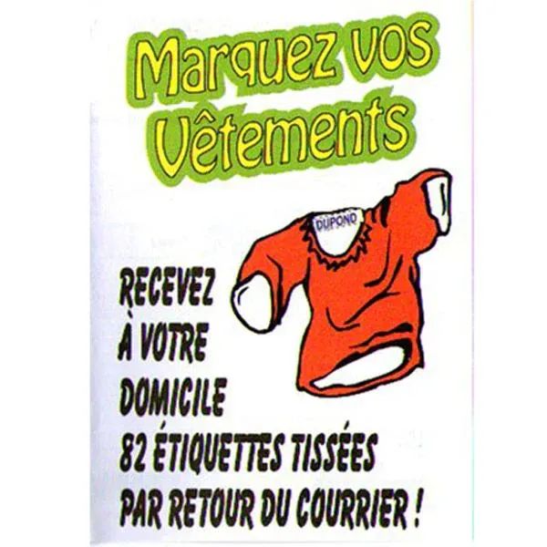 "Marquez vos vêtements"