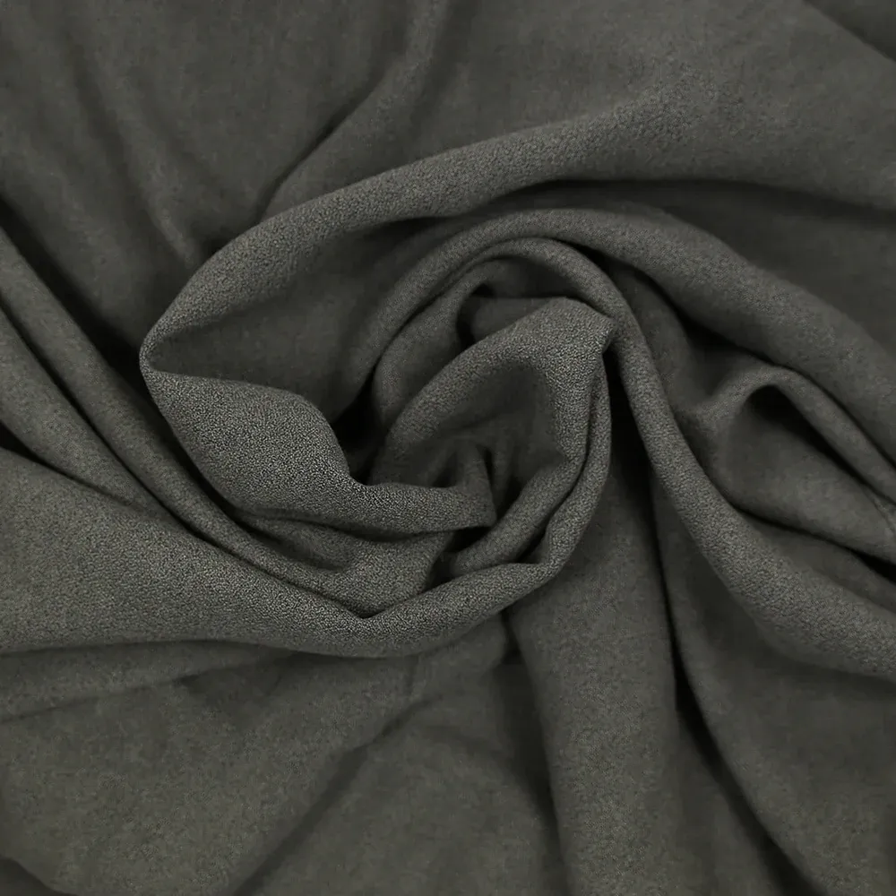 Crêpe viscose fin gris souris – Image 2