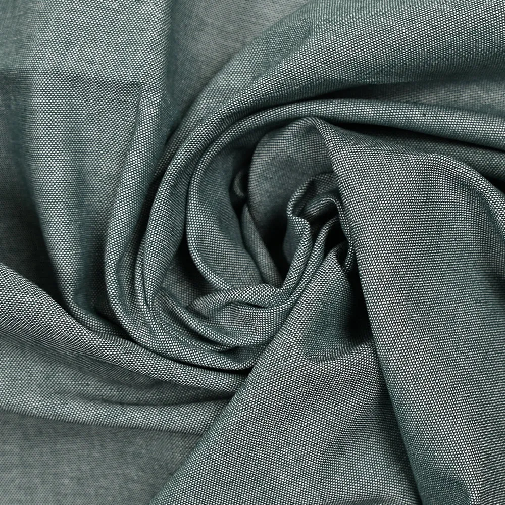 Coton oxford gris acier chiné – Image 2