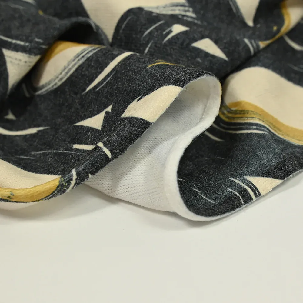 Maille imprimée en rotation gris fond écru – Image 4