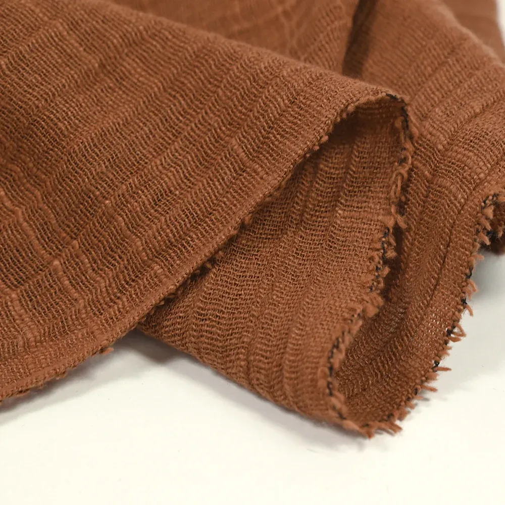 Toile de jute doupionné coton marron – Image 4