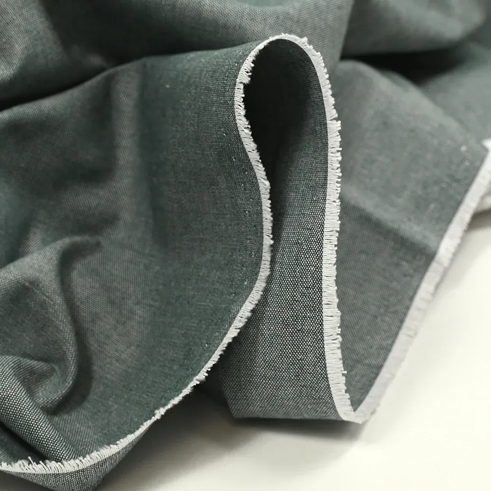 Coton oxford gris acier chiné – Image 4