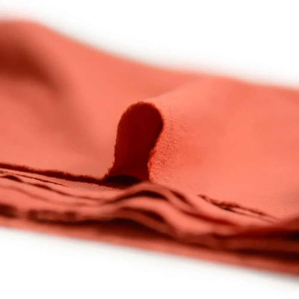 Crêpe viscose Lily orangé saumon – Image 4