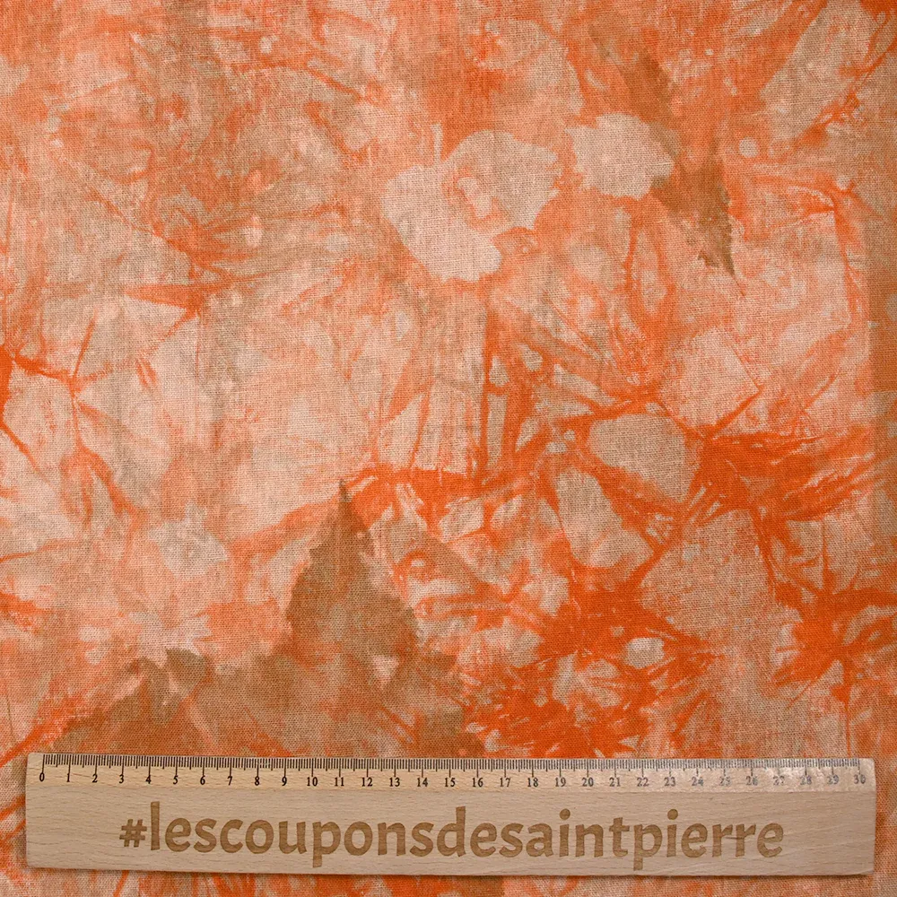 Lin viscose imprimé tie and dye orange – Image 3