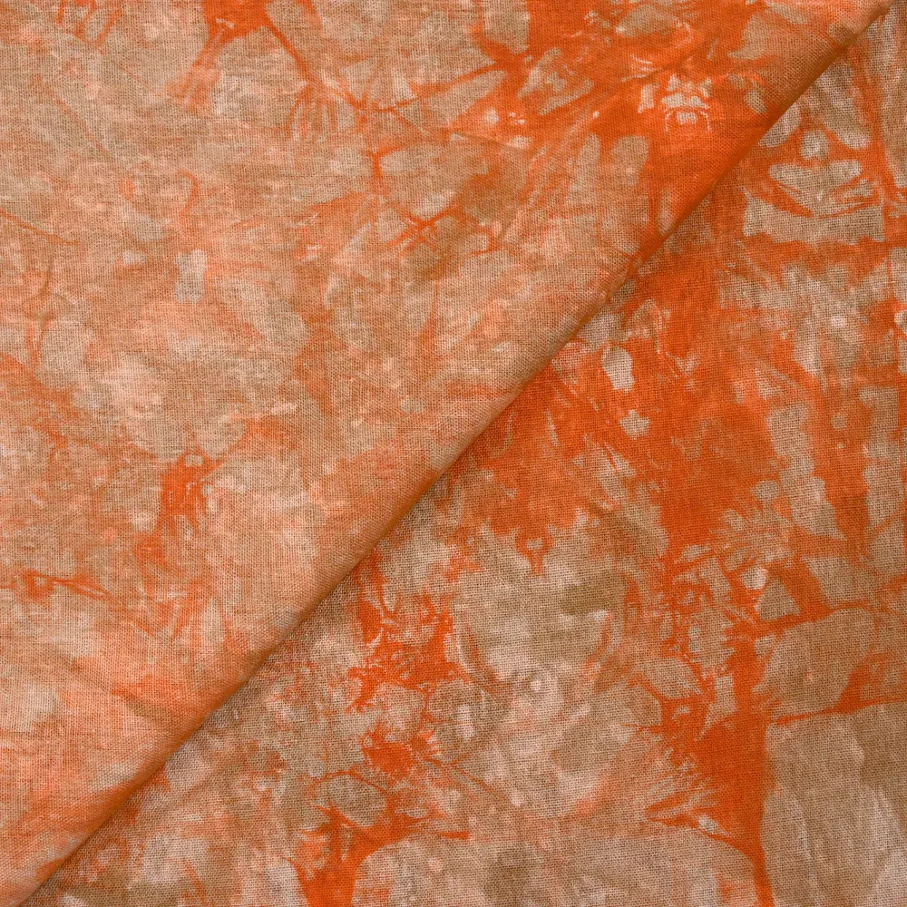 Lin viscose imprimé tie and dye orange – Image 4