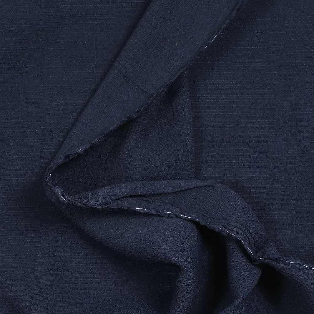 Crépon de viscose doupionné bleu marine – Image 4
