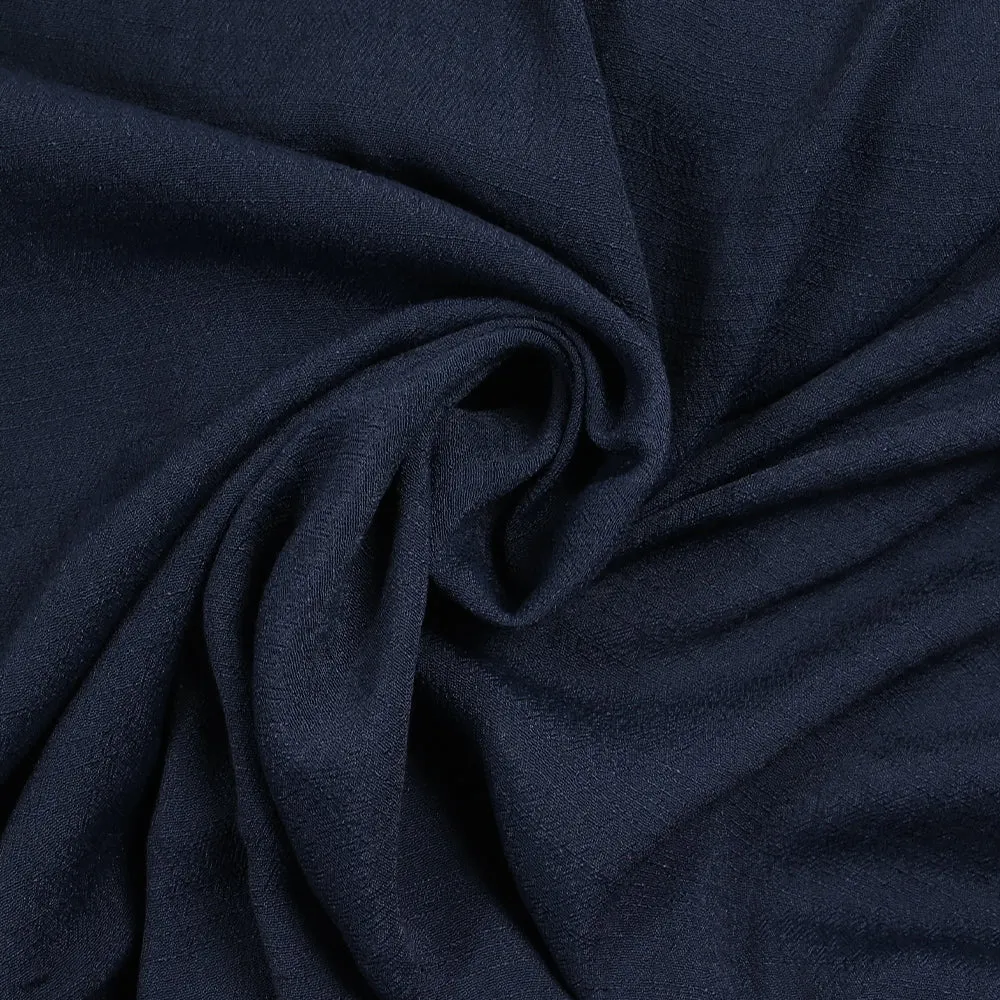 Crépon de viscose doupionné bleu marine – Image 2