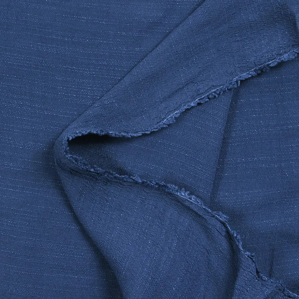 Crépon de viscose doupionné bleu turquin – Image 4