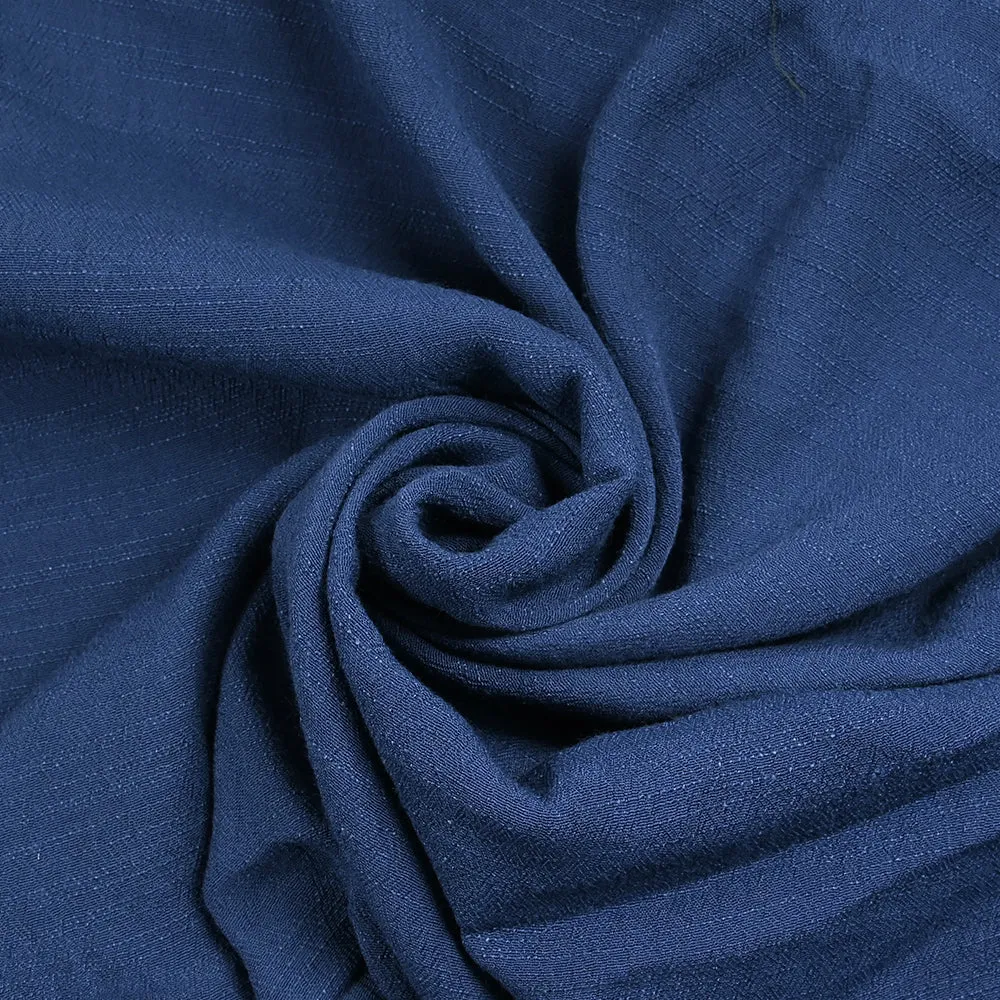 Crépon de viscose doupionné bleu turquin – Image 2