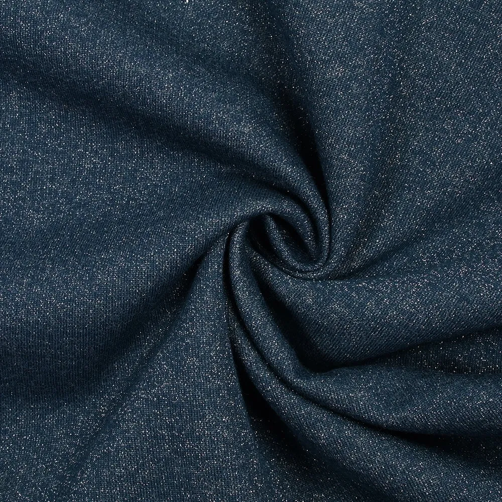 Sweat minkee épais Lurex bleu marine – Image 2