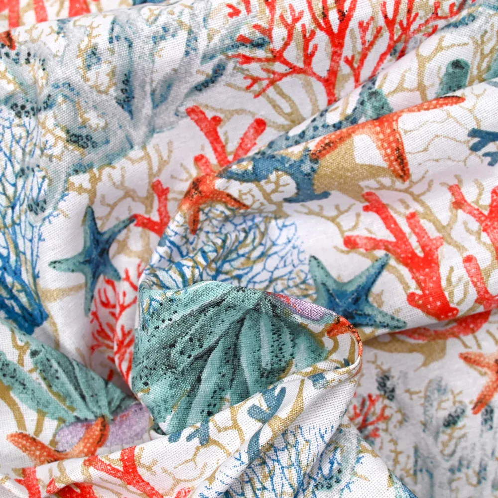 Polycoton imprimé étoile de mer fond blanc – Image 2