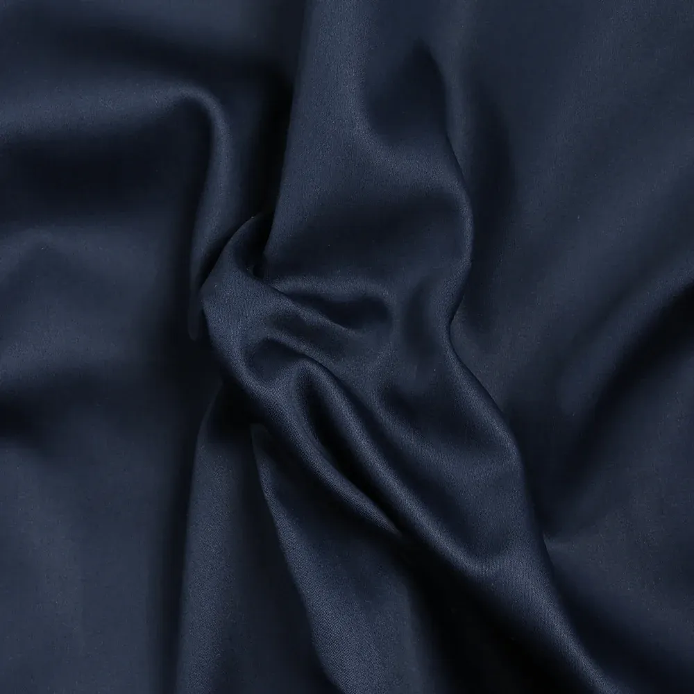 Popeline de coton satinée bleu nuit – Image 3