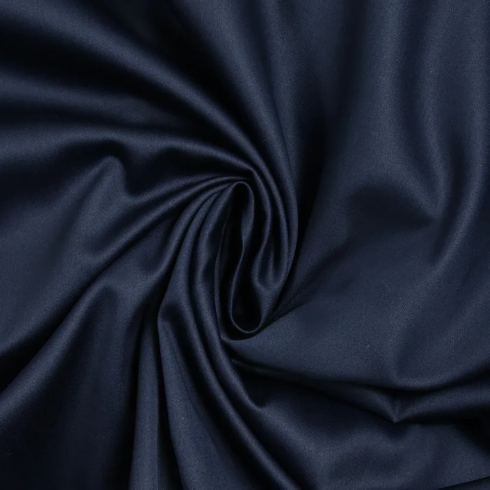 Popeline de coton satinée bleu nuit – Image 2