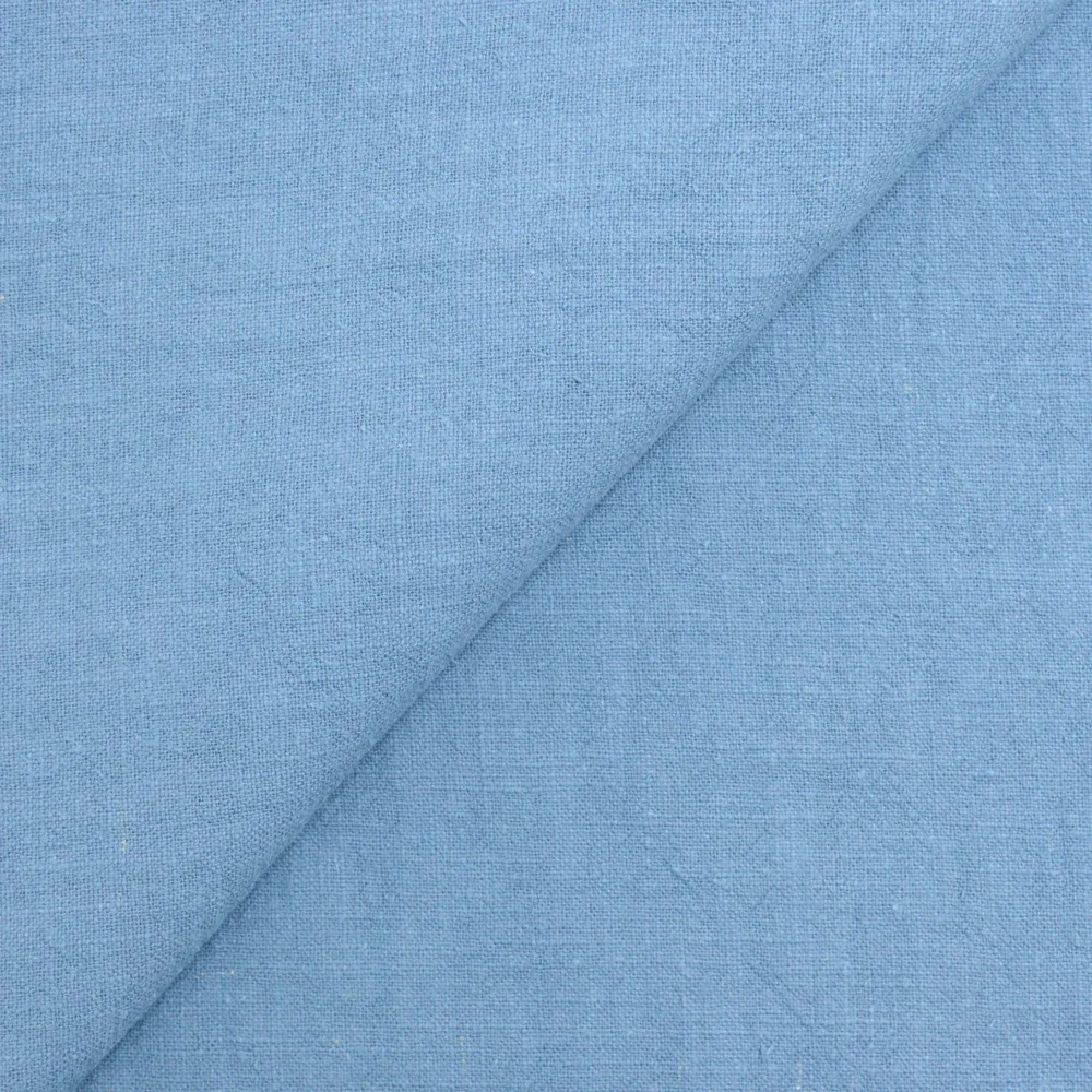 100% Lin lavé bleu guède