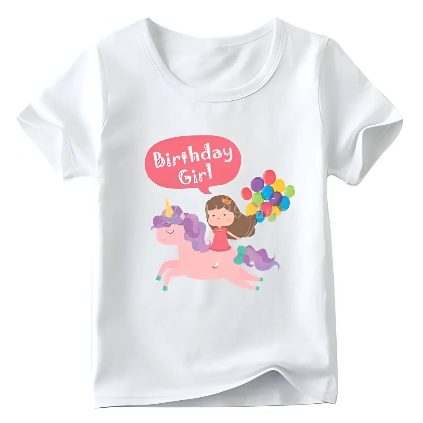 Chemise Anniversaire Fille Motif Licorne