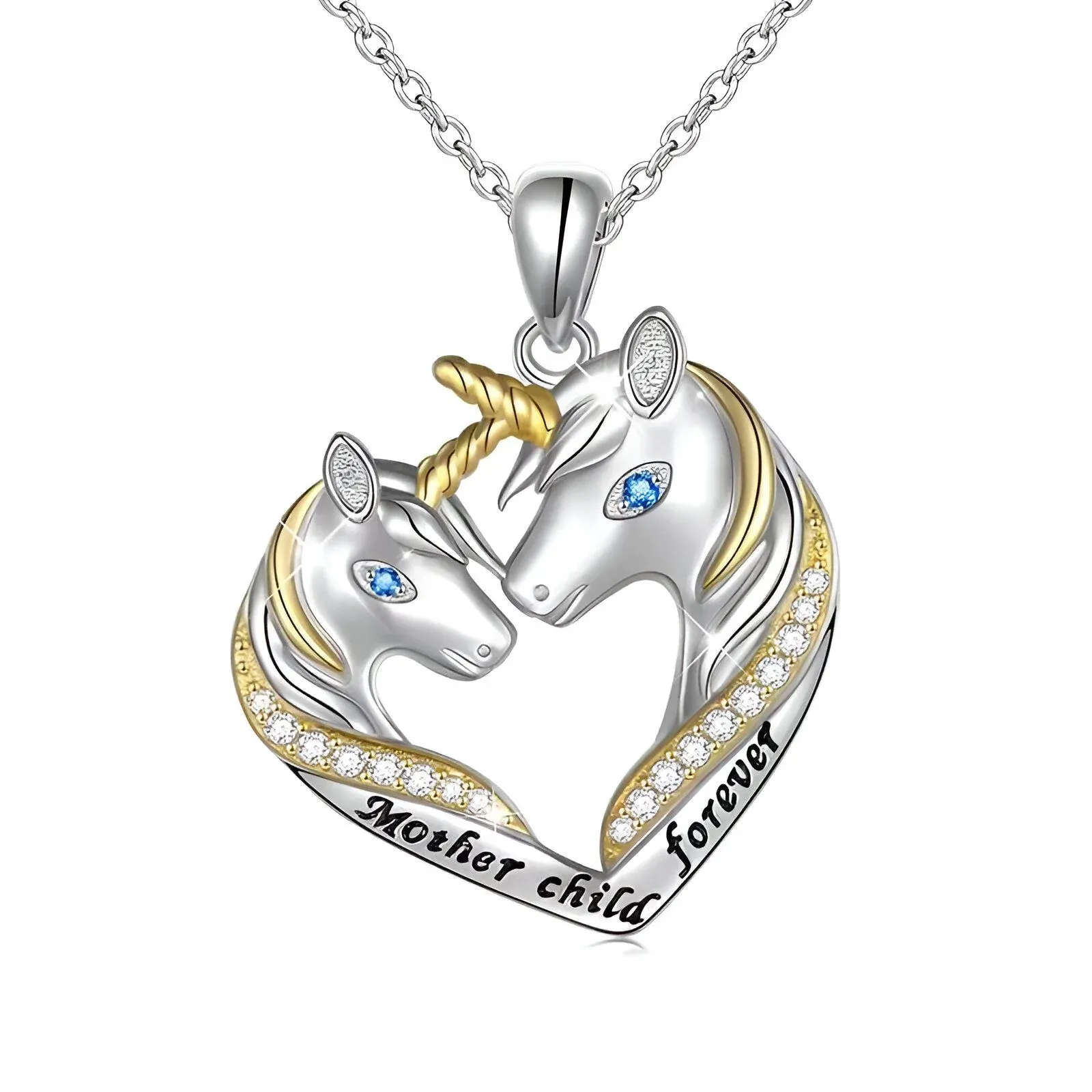 Collier Licorne Mère et Fille
