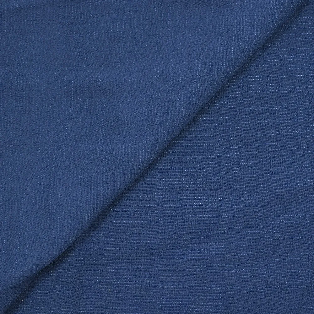 Crépon de viscose doupionné bleu turquin