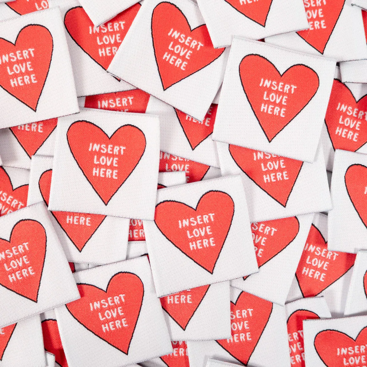 Étiquettes tissées "Insert love here" - x5