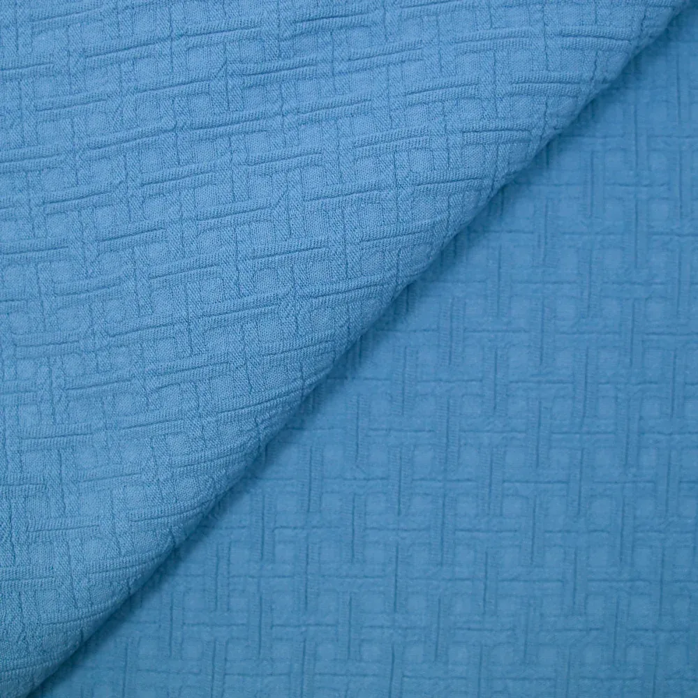 Jacquard de coton à carreaux bleu