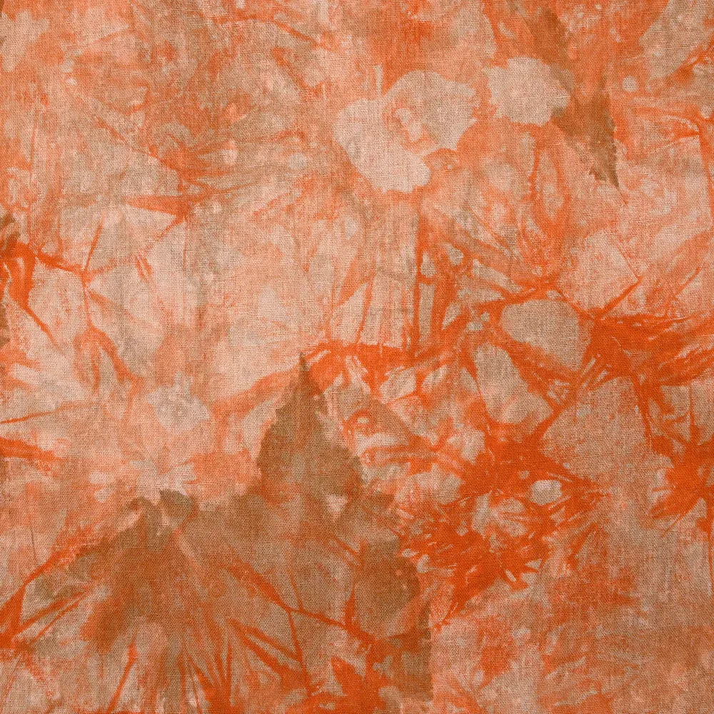 Lin viscose imprimé tie and dye orange