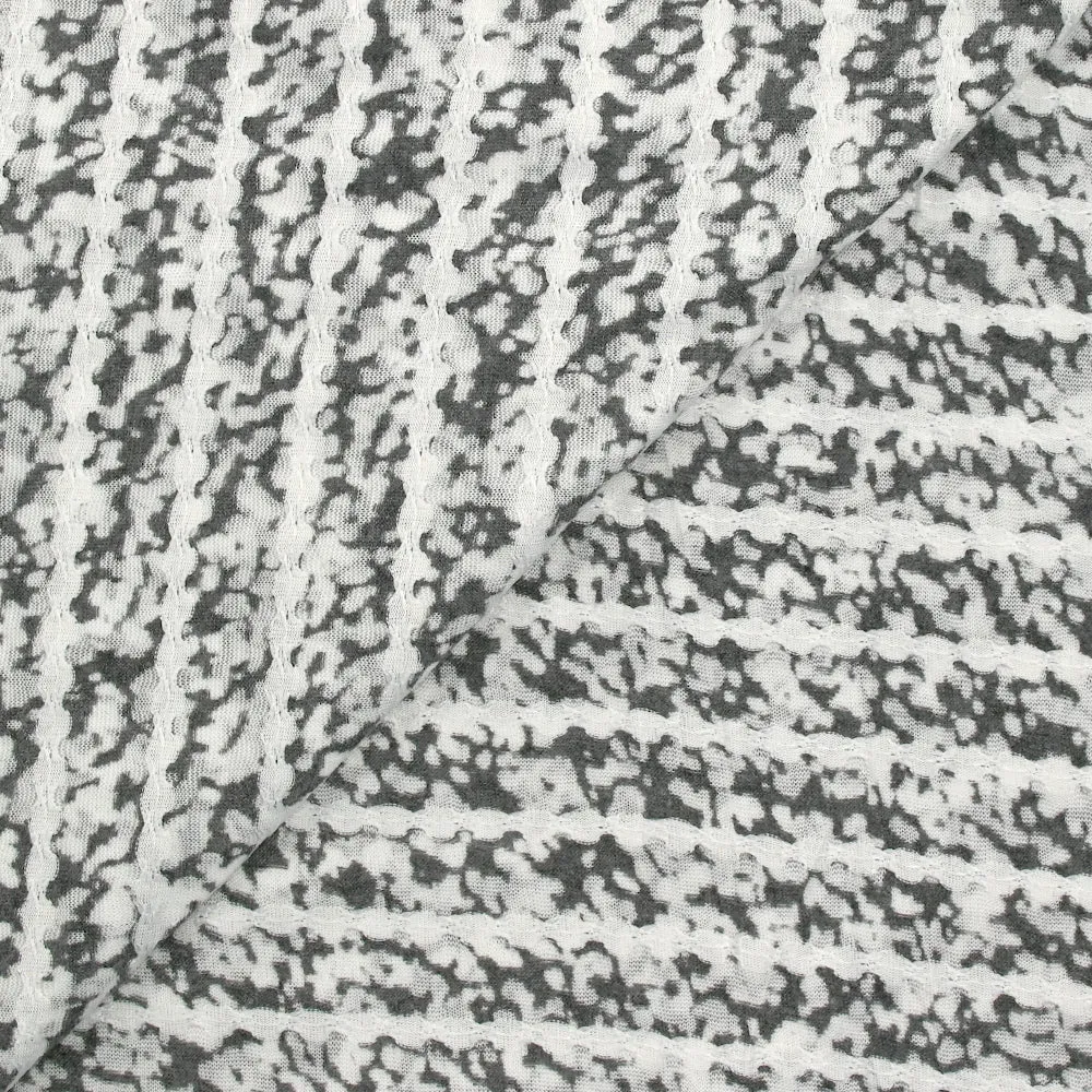 Maille fine fantaisie fumée abstraite gris fond blanc