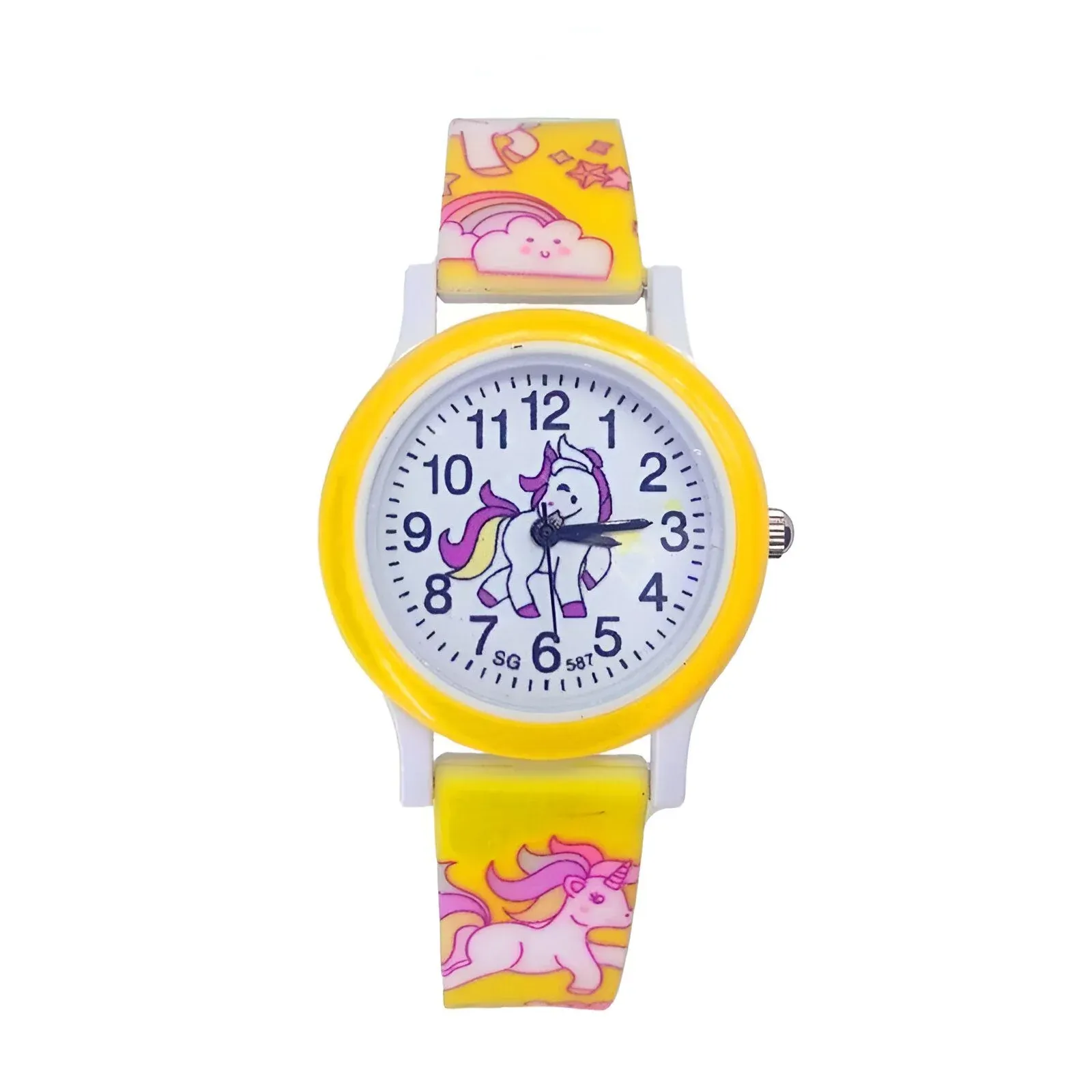 Montre Licorne Fille Jaune