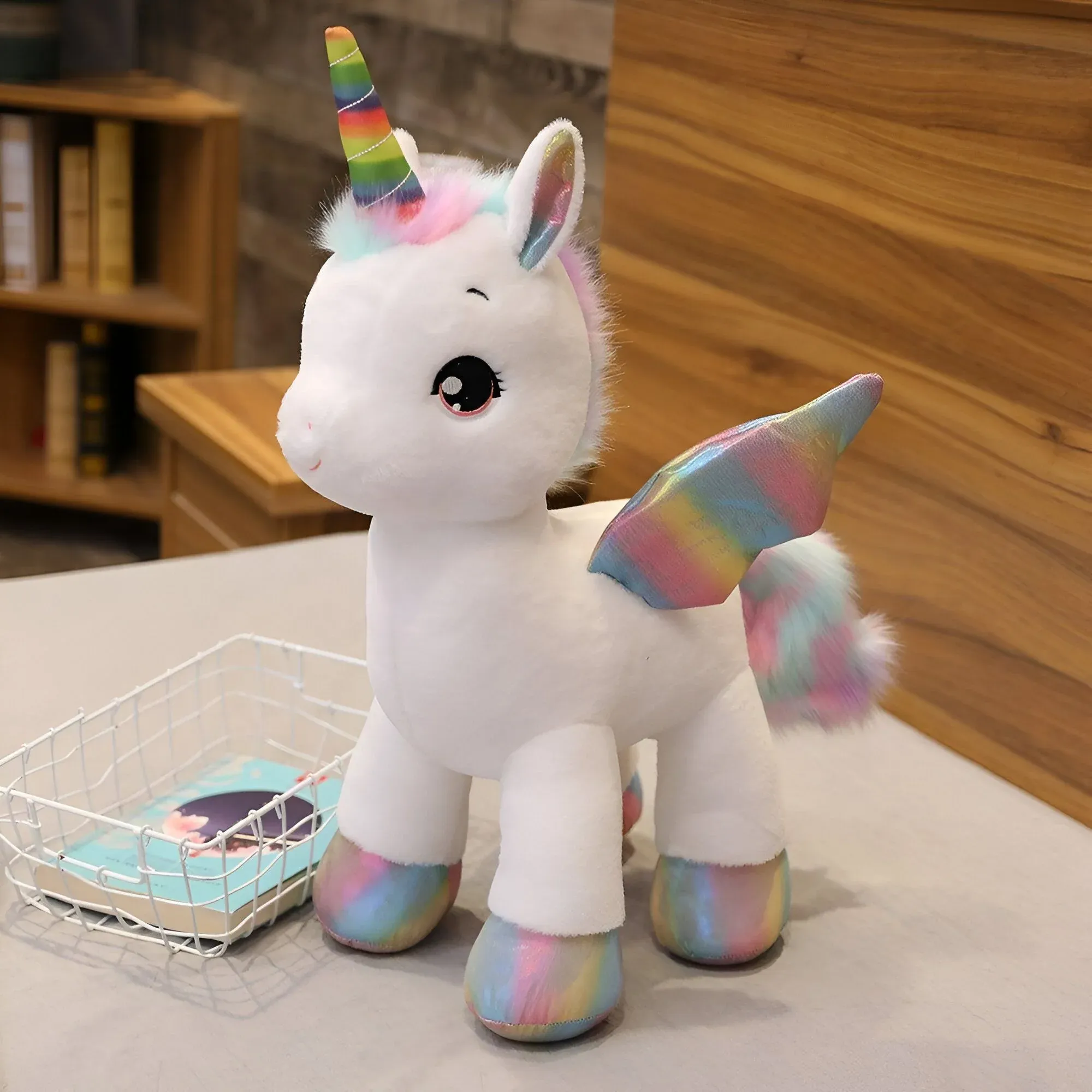 Peluche Licorne Multicolore Blanc avec ailes
