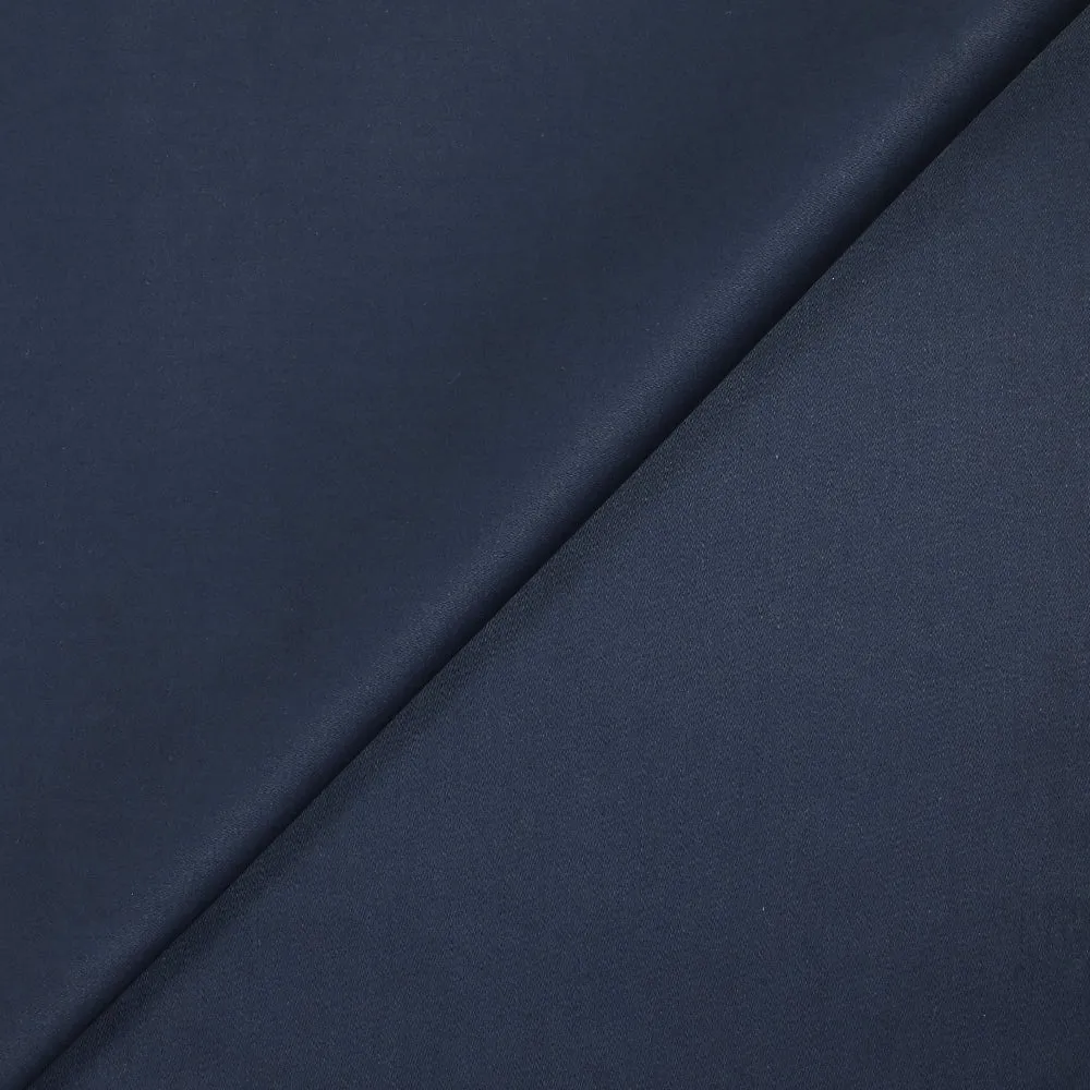 Popeline de coton satinée bleu nuit