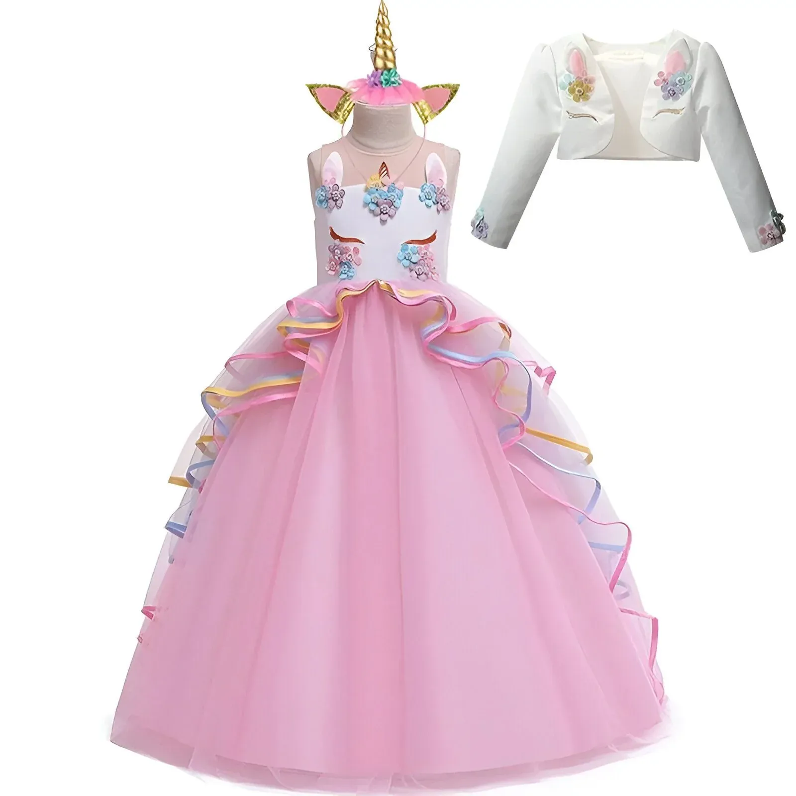 Robe Déguisement Licorne Rose Fille