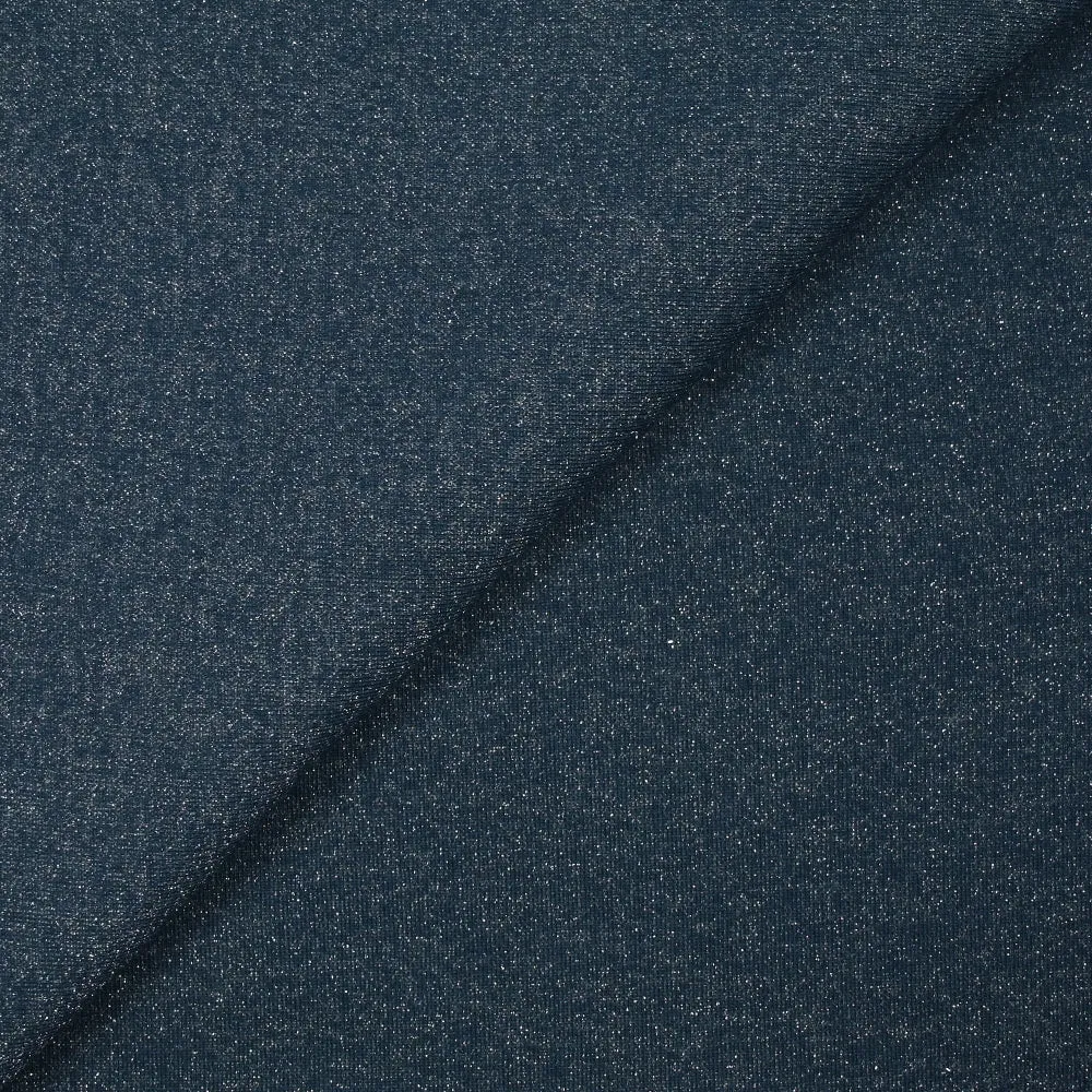 Sweat minkee épais Lurex bleu marine