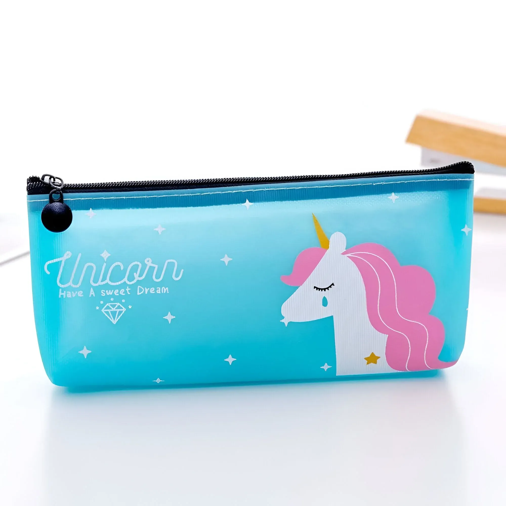 Trousse Licorne Plastique Bleu